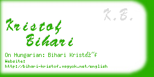 kristof bihari business card